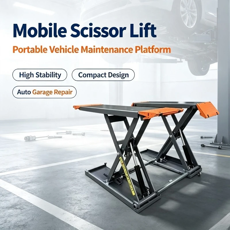 Portable Compact Mobile Hydraulic Scissor Lift High Stability Movable Lifting Platform With Wheels