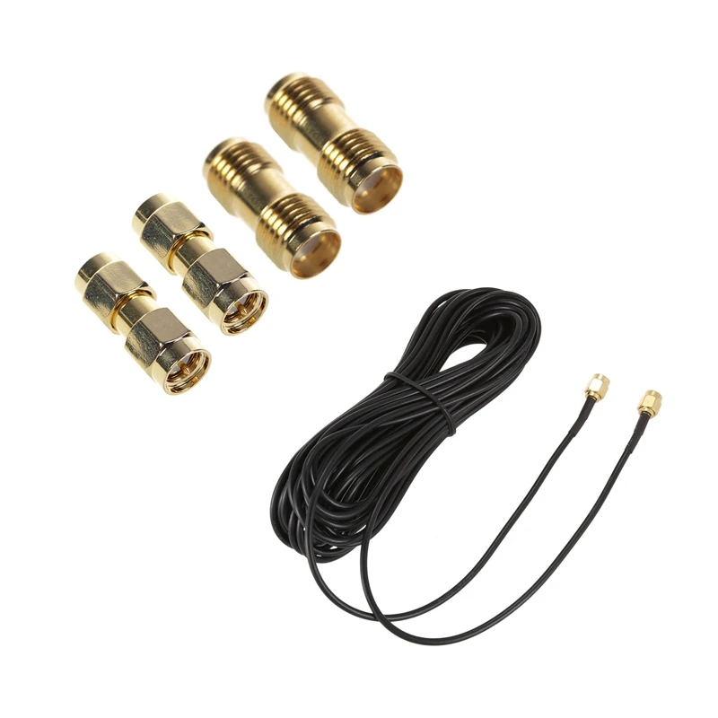 2 Pcs SMA Male To SMA Male Plug+ 2 Pcs SMA Female To SMA Female Jack RF Coaxial Adapter & 1X 10M SMA Male To SMA Male M-M Connec