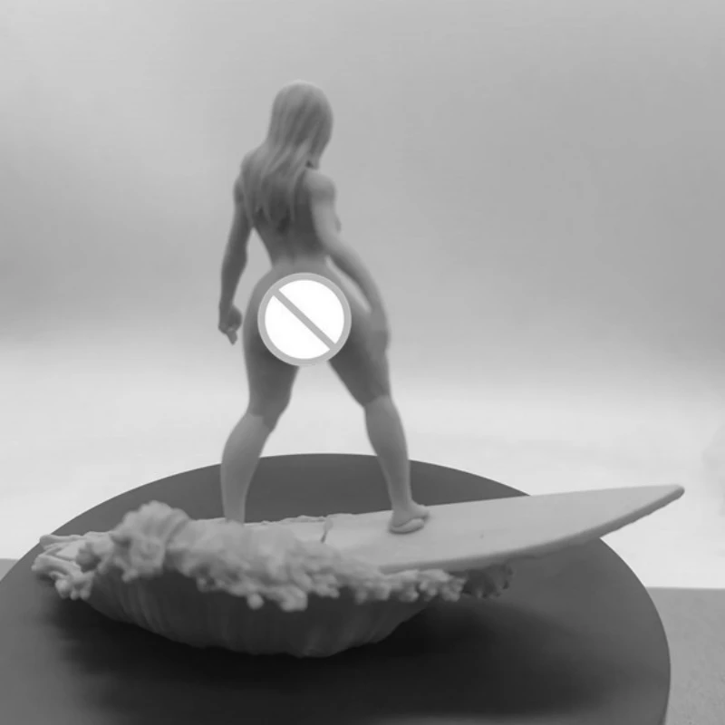 Surfer Nude Diy Resin Figure 1/24 Scale 75mm Figurine Assemble Model Kit Unpainted Statuettes and Unassembling Diorama Toys