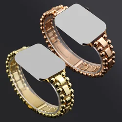 Elegant double-row beaded bracelet for Apple Watch, compatible with 38mm to 49mm series and SE Ultra, women's replacement band