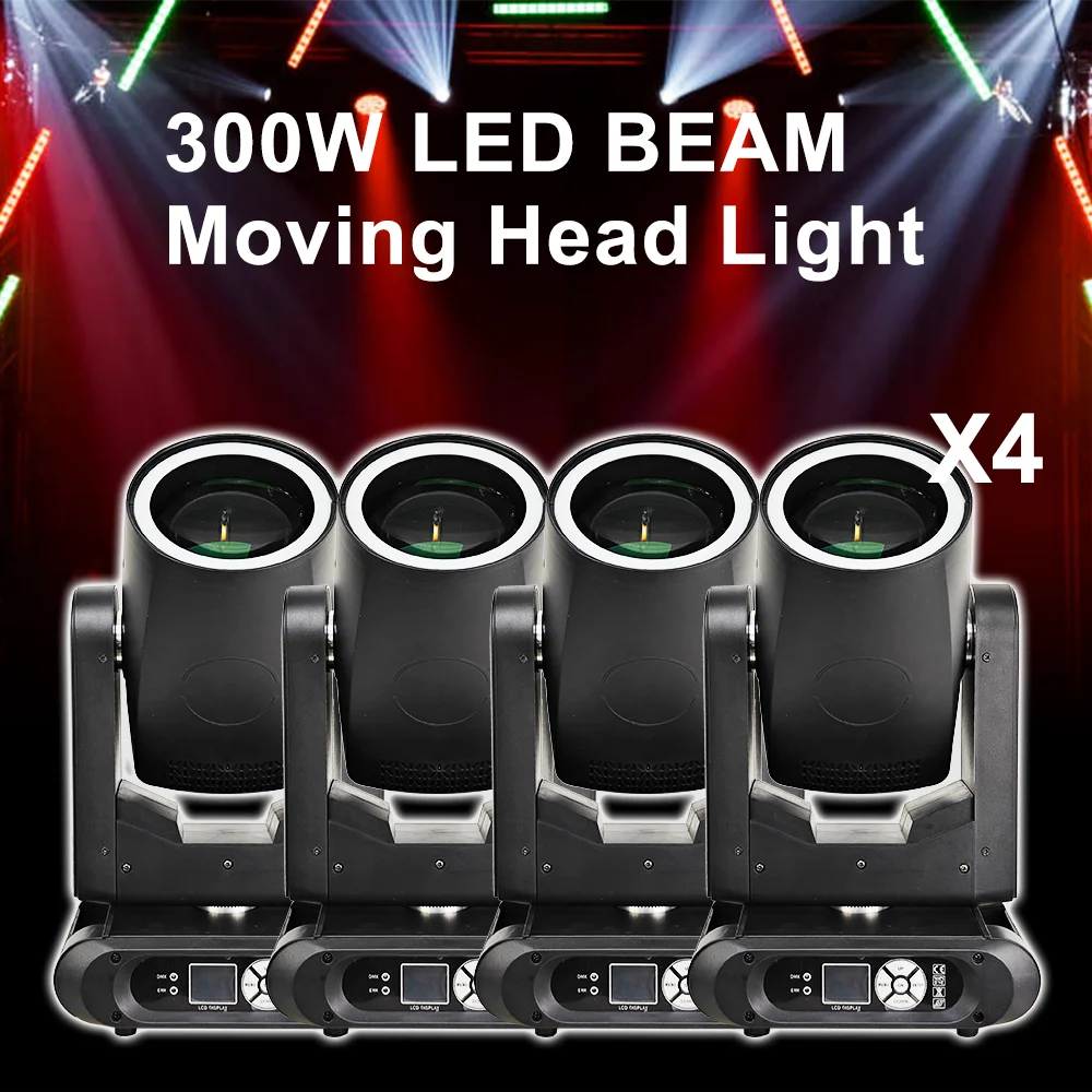 

300W LED White Beam Moving Head Light 8+16 Prism focus with rainbow wash effect DMX512 for DJ Disco Party show Club Wedding