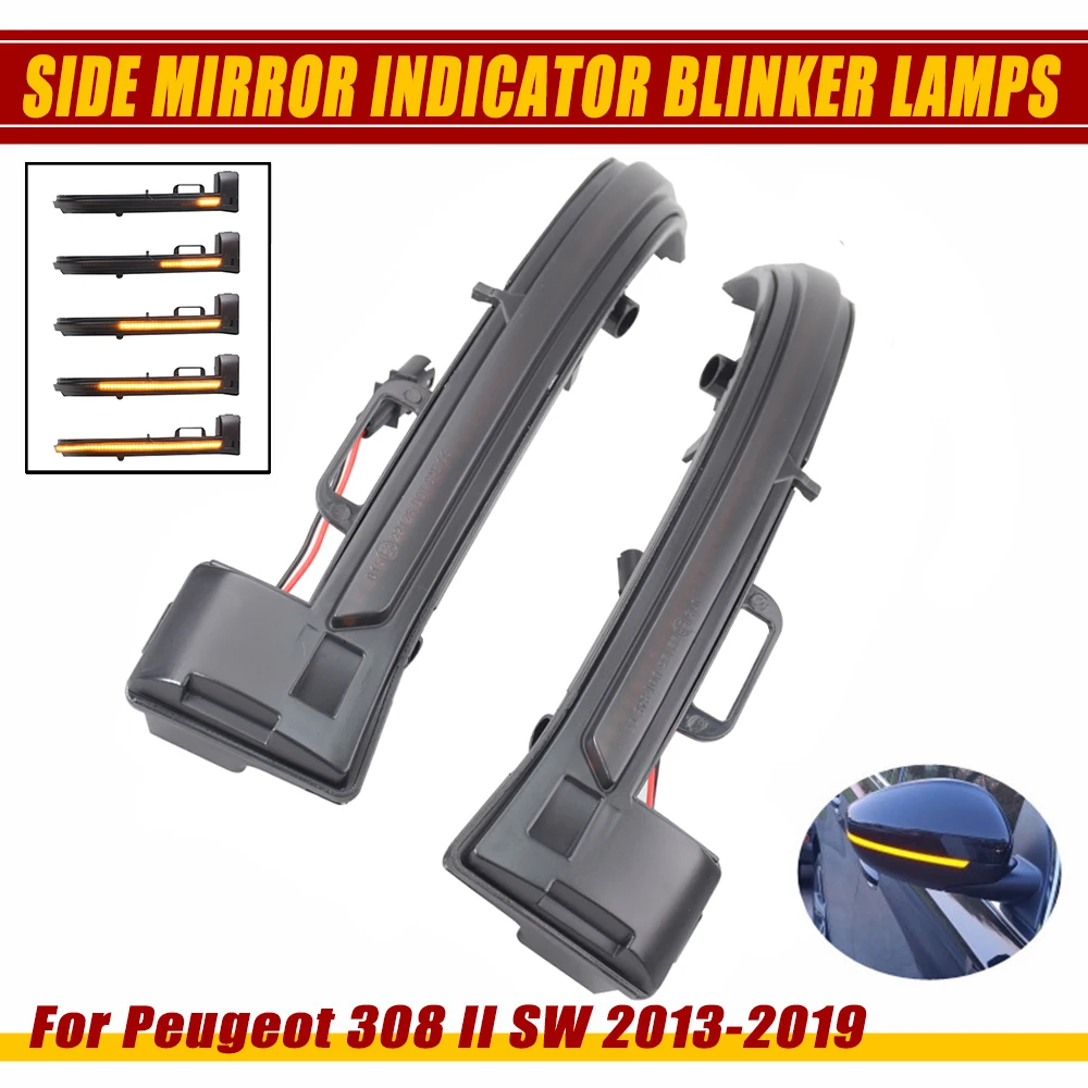 

For Peugeot 308 T9 308 SW II Mk2 LED Sequential Side Wing Mirror Turn Signal Dynamic Blinker Indicator Modern Car Styling Lamps