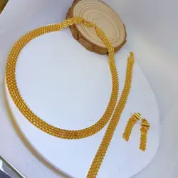 New Dubai Jewelry Necklace Earrings Bracelet Party Gift Fashion Three Piece Set YY10238