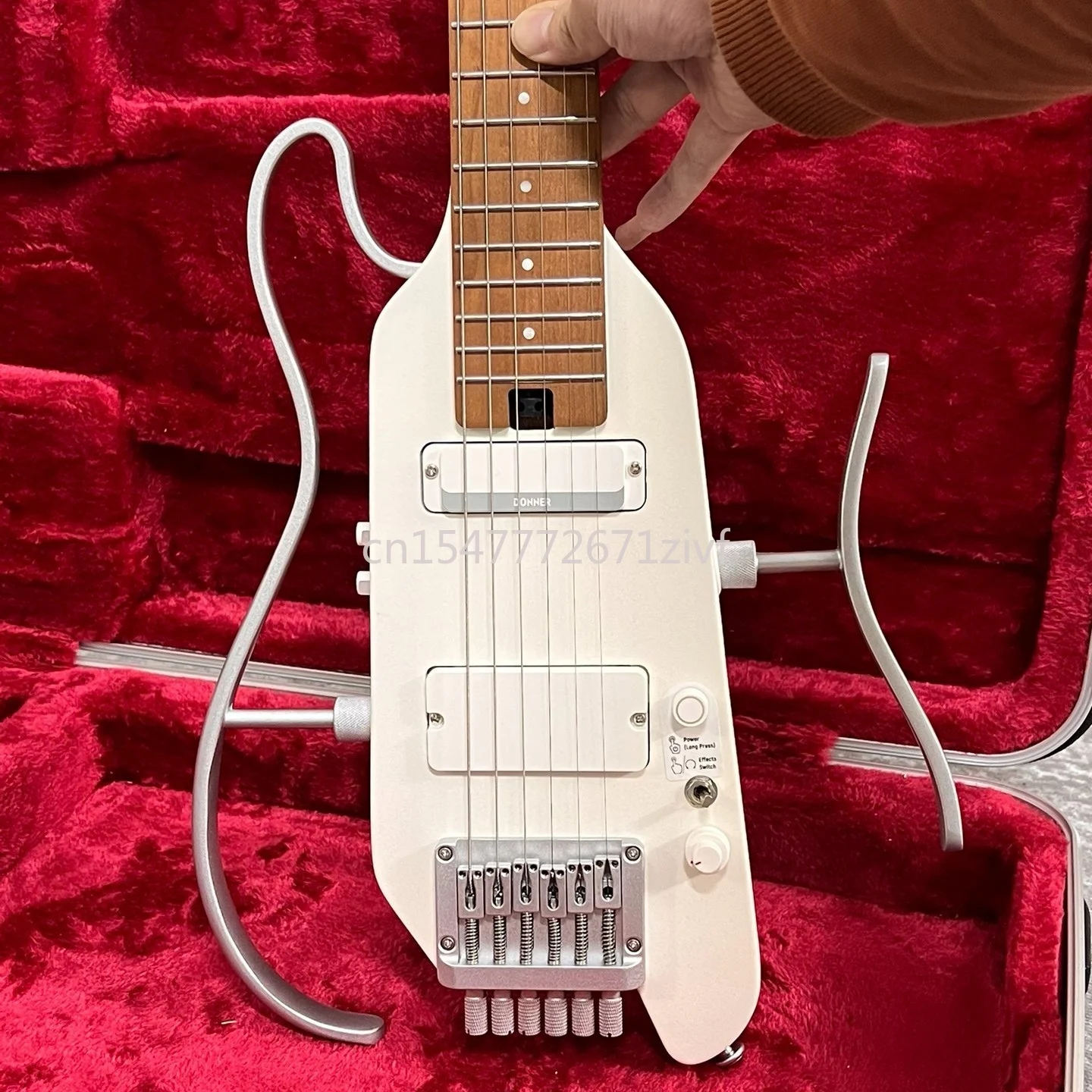 

PRO HUSH-X 38-дюймовая электрогитара Zero Design Rock Starter Портативная безголовая акустическая гавайская гитара с матовым замком из черного дерева