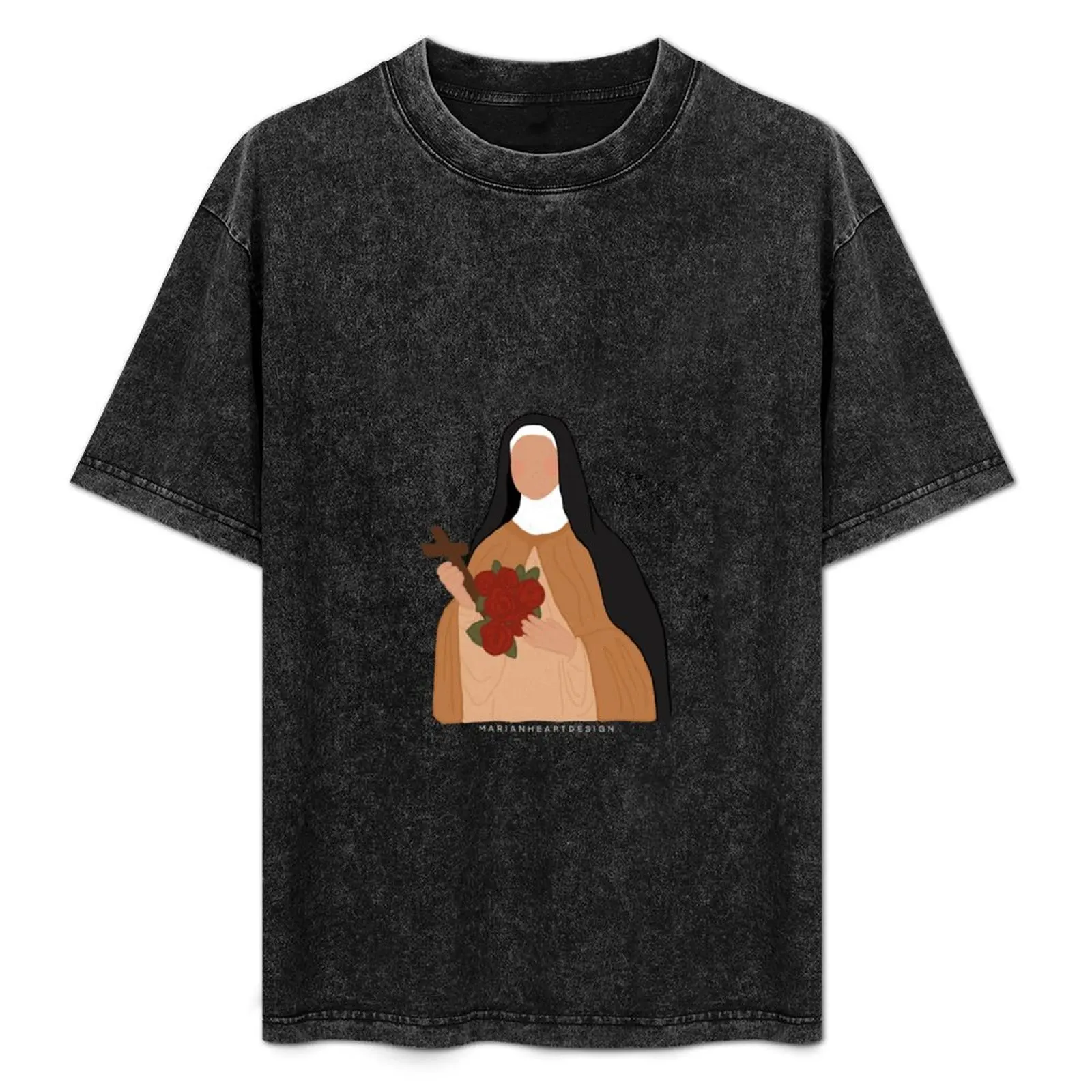 

The Little Flower - St. Therese de Lisieux T-Shirt Light Athletic Short Sleeve Tee Shirt