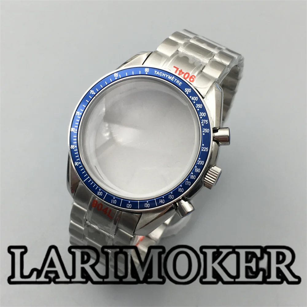 LARIMOKER 40mm Case Quartz Chronograph Multi-functional Stainless Steel Bracelet For VK63 Movement