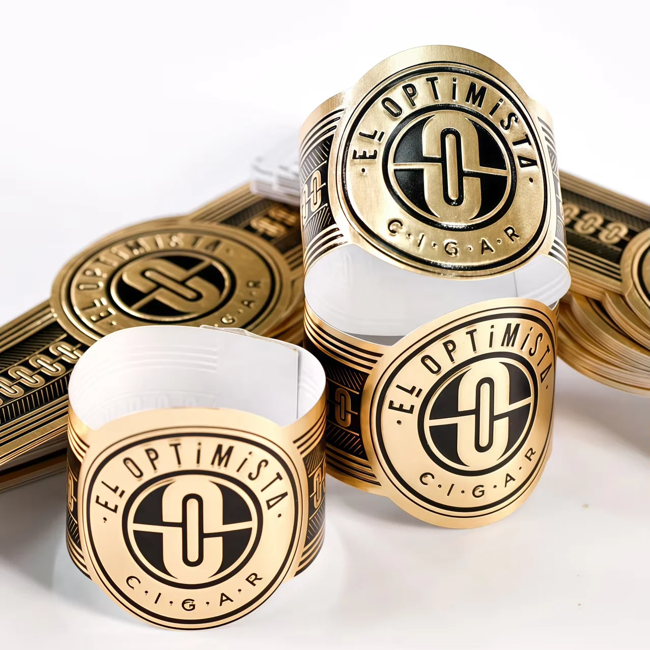 Custom Cigar Band Labels｜Gold Foil｜Embossed｜Textured Art Paper｜Artisan Precision