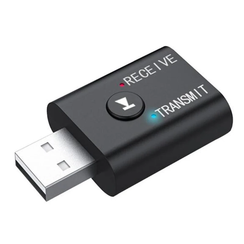 USB Bluetooth untuk mobil, 2-In-1 pemancar Audio adaptor HiFi nirkabel Audio Adapter dengan 3.5mm kabel AUX untuk TV PC Mobil