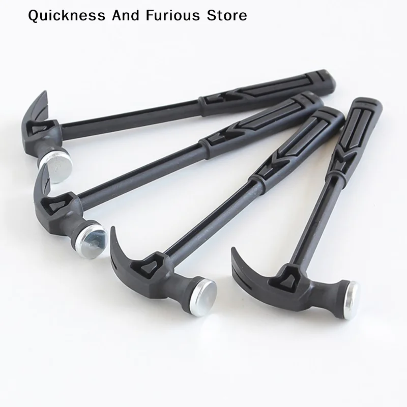 【T】Portable Mini Hammer Plastic Handle Claw Hammer Home Grid Hammer Building Block Hammer Hand Tool for Carpentry and Daily Use