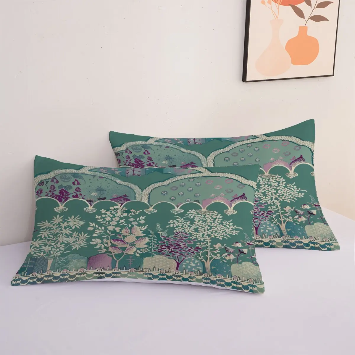 Padrão floral Tamanho de edredão Design decorativo Conjunto de cama de decoração de quarto