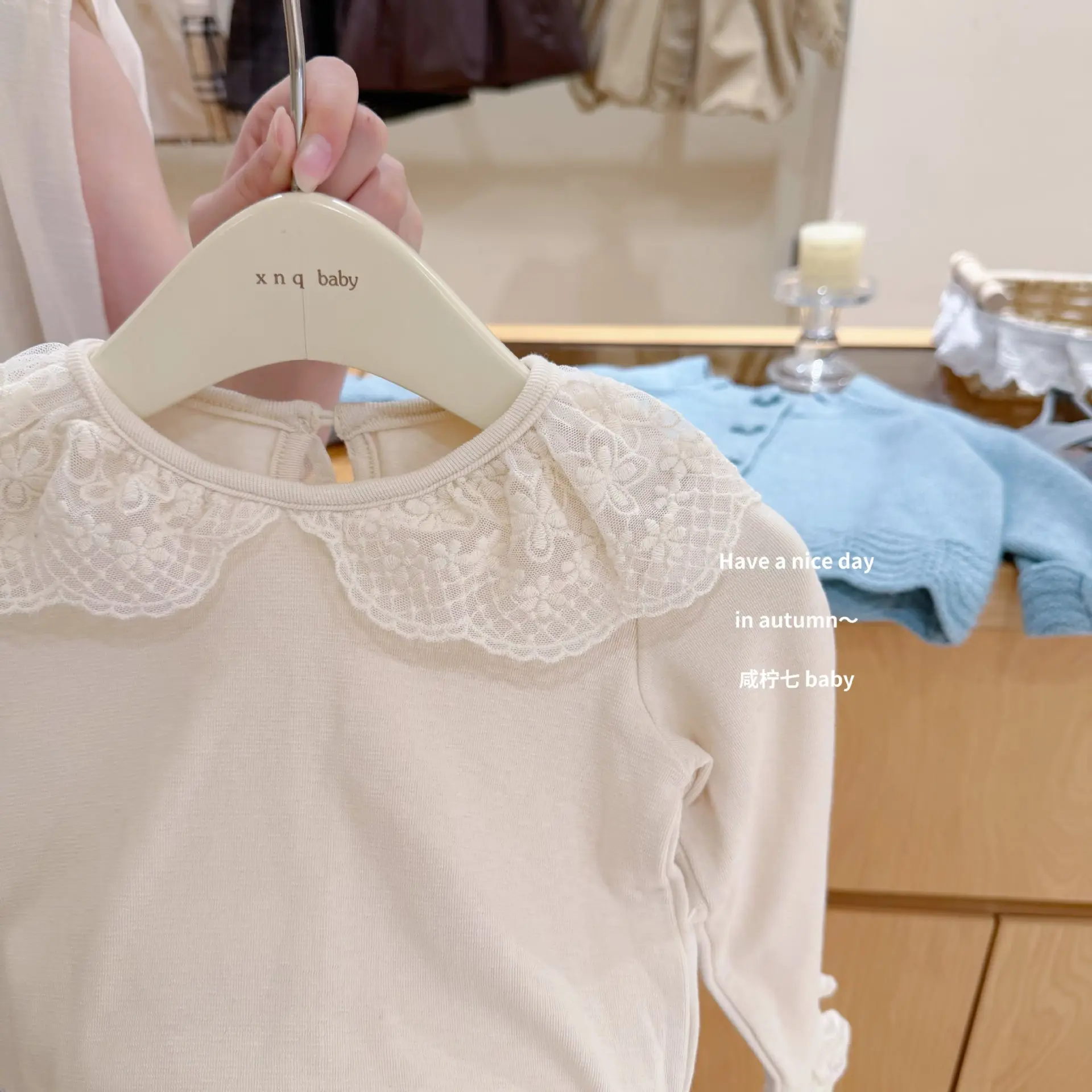 Girls T-shirt 2026 Autumn and Winter New Children's Clothing Korean Style Girl Baby Sweet Lace Petal Collar Underlay Shirt