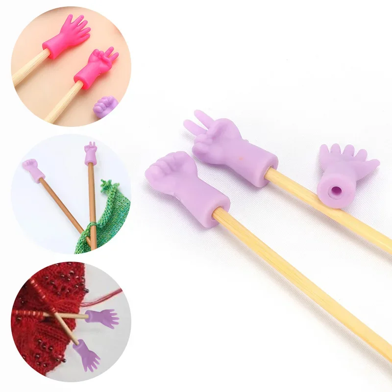 6pcs Knitting Needles Point Protectors Needle Tip Stopper Sewing Accessories Knit Needle Tip Covers Tools for Knitting Craft