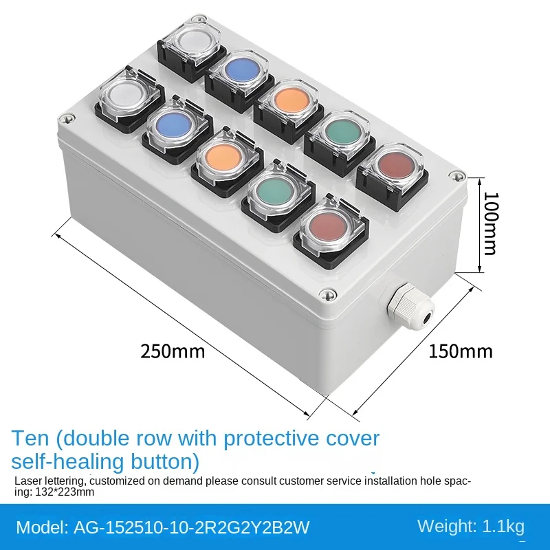 Waterproof Button Control Box Emergency Stop Start Switch Power Reset Self-locking Alarm Self-lock Elevator Motor Electrical Box