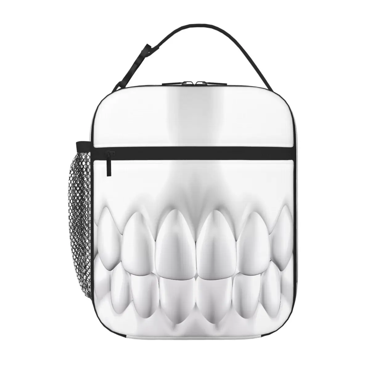 Bestselling White Teeth Smile Dental Art Luxury Insulated Snack Tote Pet Snack Carry Canvas Lunch Bag