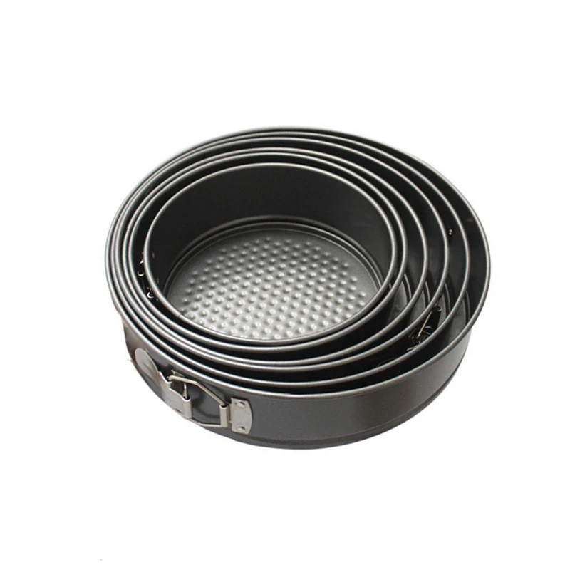 Round Bread Mold Baking Cake Pan with Removable Bottom Buckle Quick-Release Non-Stick Coating 12cm/14cm/16cm/18cm