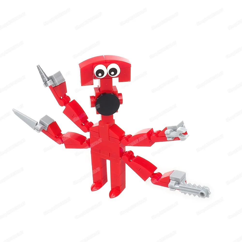 Red Weapons Tentacle Building Block Assembly Figures Banban Cute Monsters Kindergarten Mutation War Model Children Gift Boy Toys