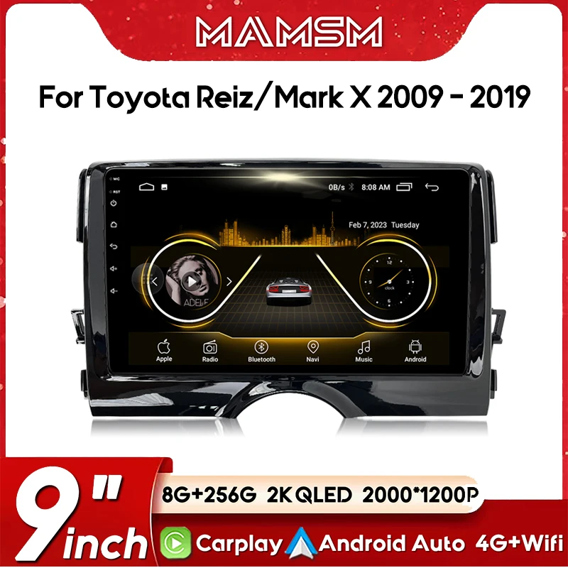 For TOYOTA REIZ Mark X 2009 - 2019 Android 13 Multimedia Navigation GPS Video Autoradio Player Car Stereo Carplay Monitor Radi