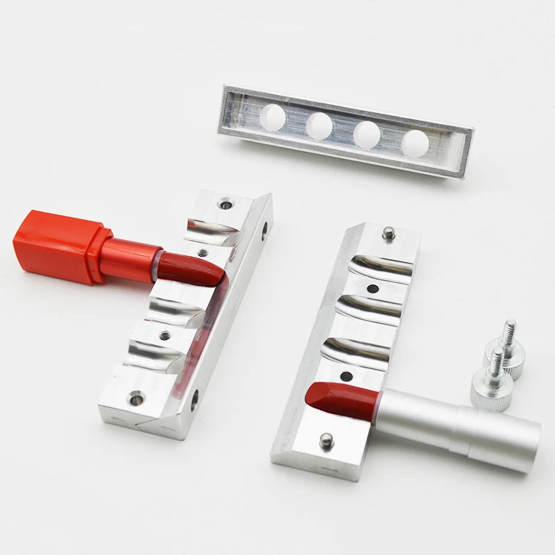 Diámetro personalizado 12,7mm 4 cavidades molde de lápiz labial de aluminio fabricante de bálsamo labial moldes de lápiz labial forma de gota de luna molde de relleno de lápiz labial