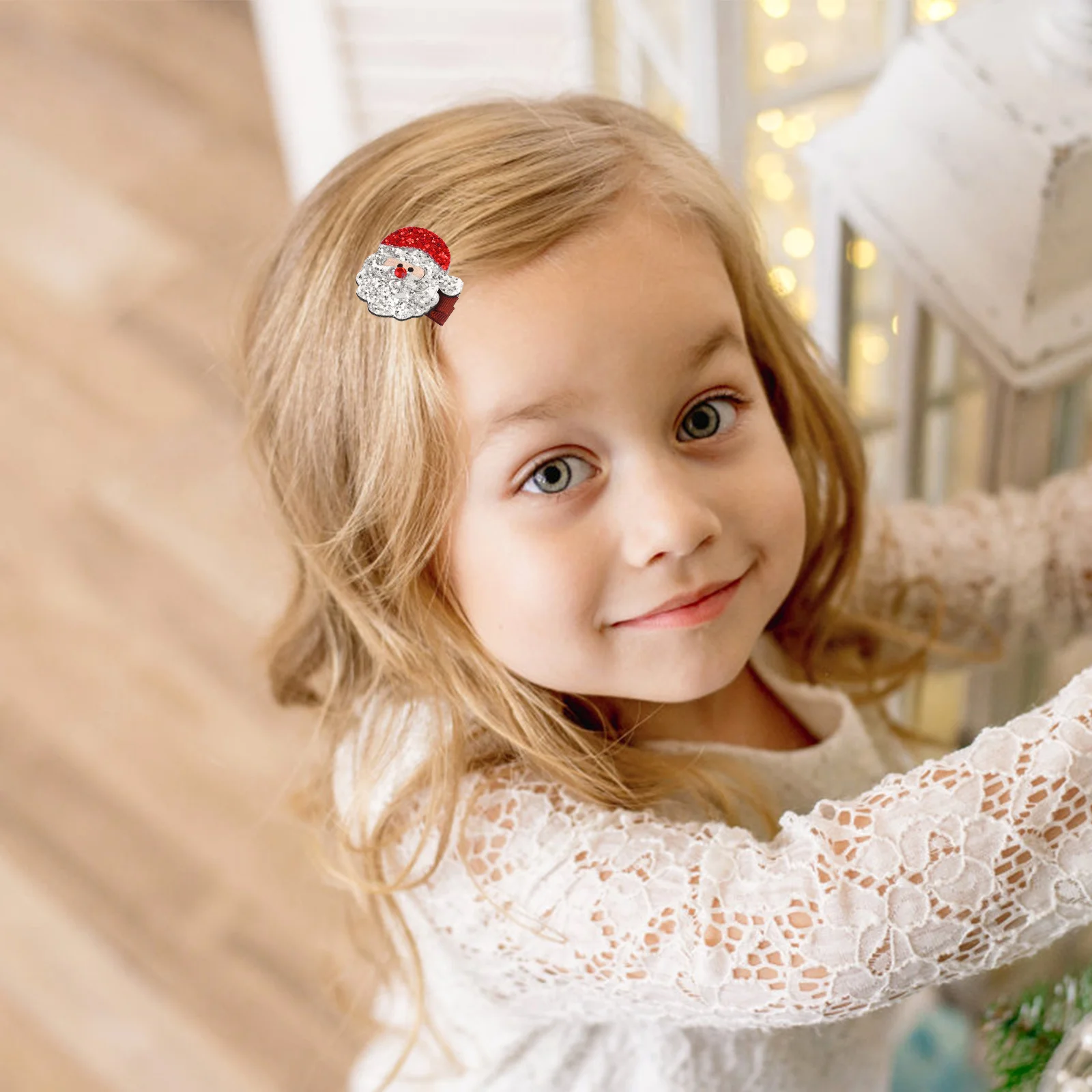 

4Pcs Christmas Glitter Hair Clips Baby Girls Hairpins Xmas Hair Accessories Party Barrettes Sequin Holiday Hairpin Set