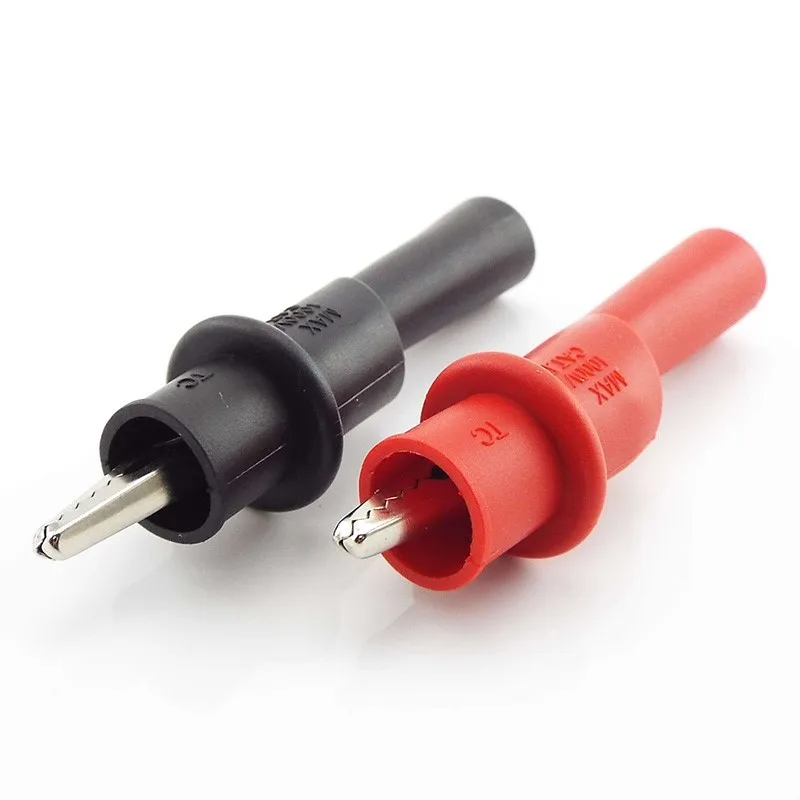 1 Pair Insulation Alligator Clip with 2mm Socket Metal Crocodile Clamp Test Accessories for Multimeter 1000V/10A E2