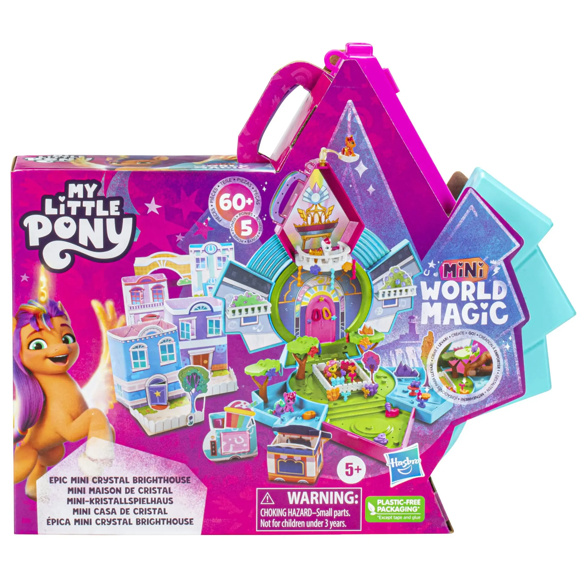 

My Little Pony Mini World Magic Epic Mini Crystal Brighthouse Toy Buildable Playset with 5 Collectible Figures Mini Dolls Model