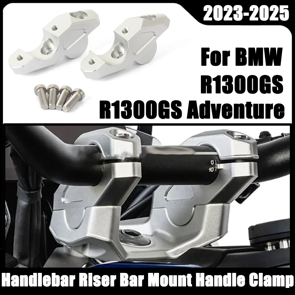 

Motorcycle Accessories For BMW R 1300 GS Adventure R1300GS r1300gs 2023-2025 Handlebar Riser Bar Mount Handle Clamp Silver