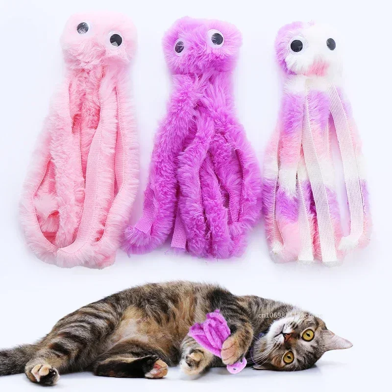 Pet Plush Toy Cat Catnip Octopus Shape Toy Bite Resistant Interactive Pet Cat Plaything Dog Teeth Cleaning Chew Toy Pet Supplies