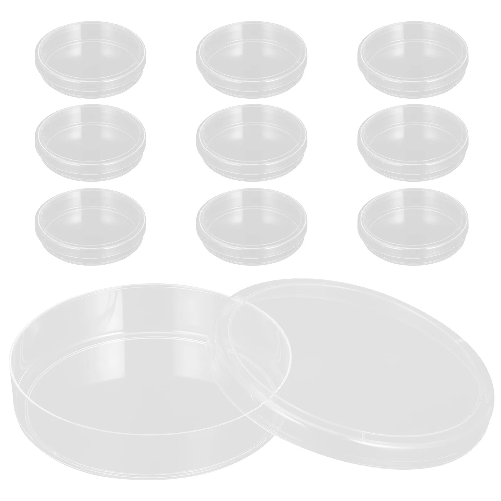 

10 Pcs Science Experiment Plates Petri Dish Plastic Dishes with Lids Disposable Cell Culture