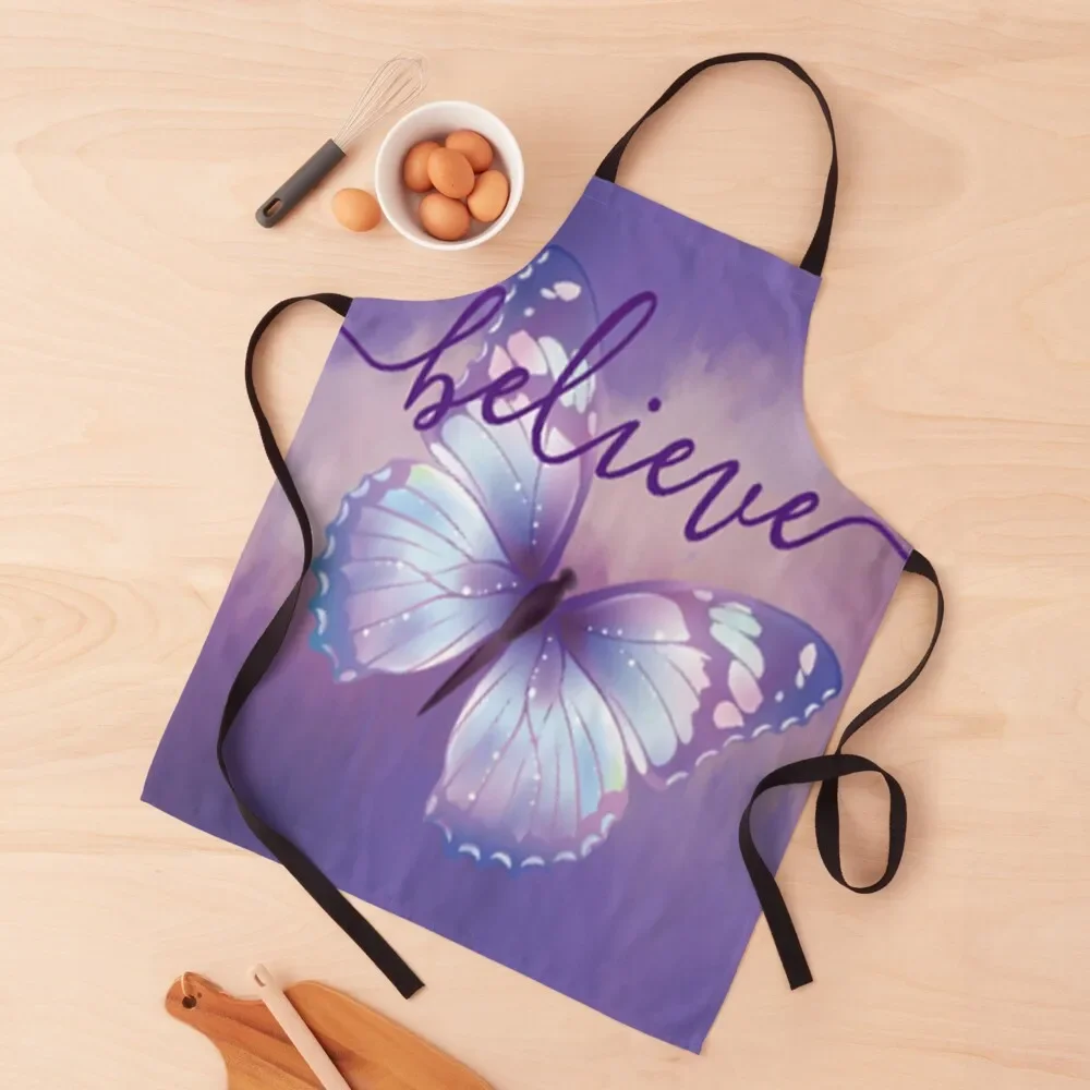 Believe ~ Purple Pastel Butterfly Apron Kitchen Utensils kitchen gadgets Woman Kitchen Apron