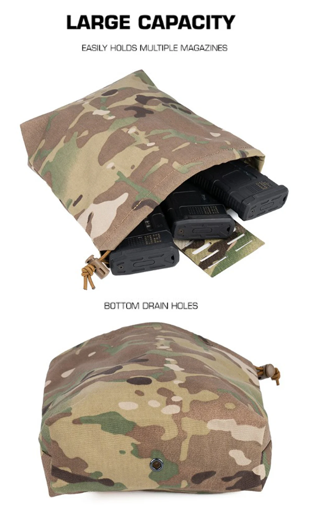 Taktische MINI-Recyclingtasche, Molle-Magazintasche, Magazinhalter, Outdoor-Paintball-Utility-Rückgewinnungstasche, Jagd-Magazintasche, Zubehör – Detail 12