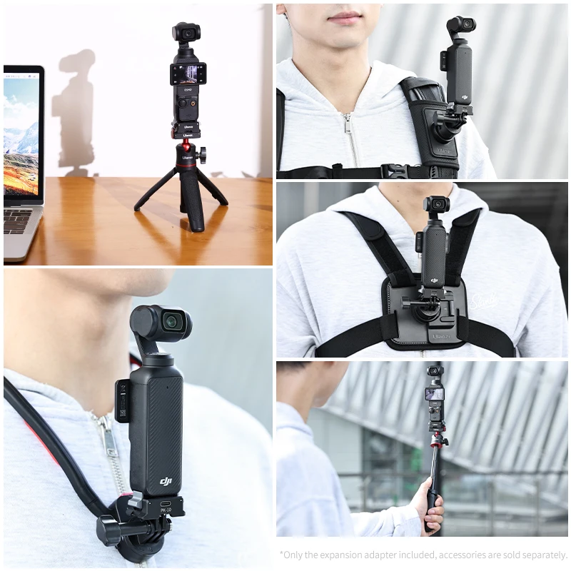 Adaptador de expansão Ulanzi PK-10 Pocket 3 para DJI Osmo Pocket 3 com parafuso de 1/4 \