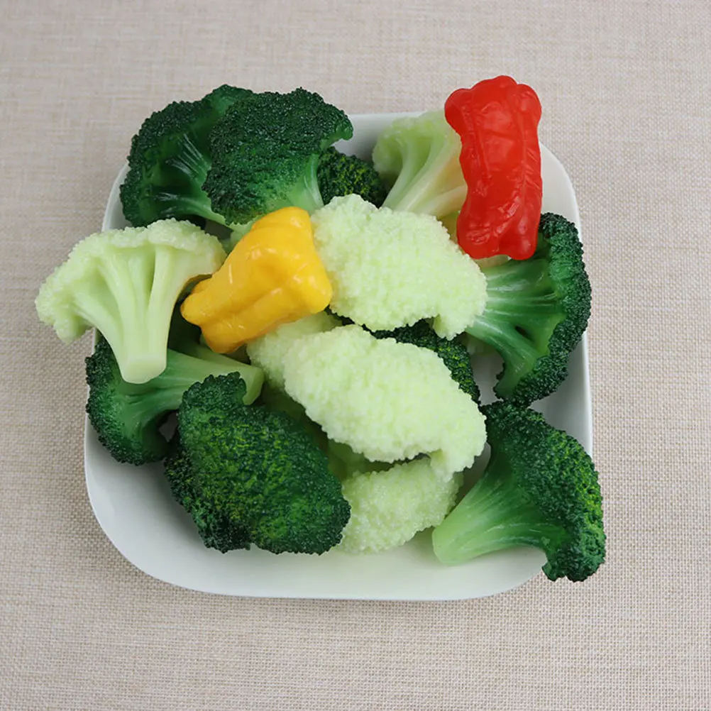 

Alipis 5pcs Artificial Broccoli Fake Vegetables Plant Decor Imitation Teaching Aid for Toddler Food Display Decoration