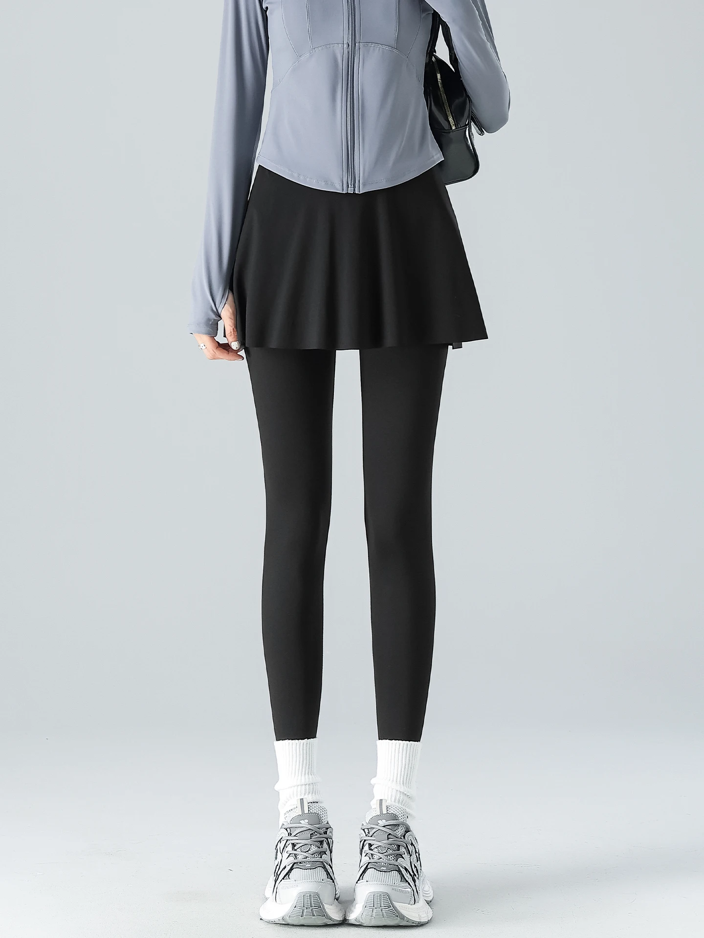 Hoge taille fitn broek dames sportrok hoge taille anti-licht hardloopkleding badminton orm qui droge yoga rokbroek