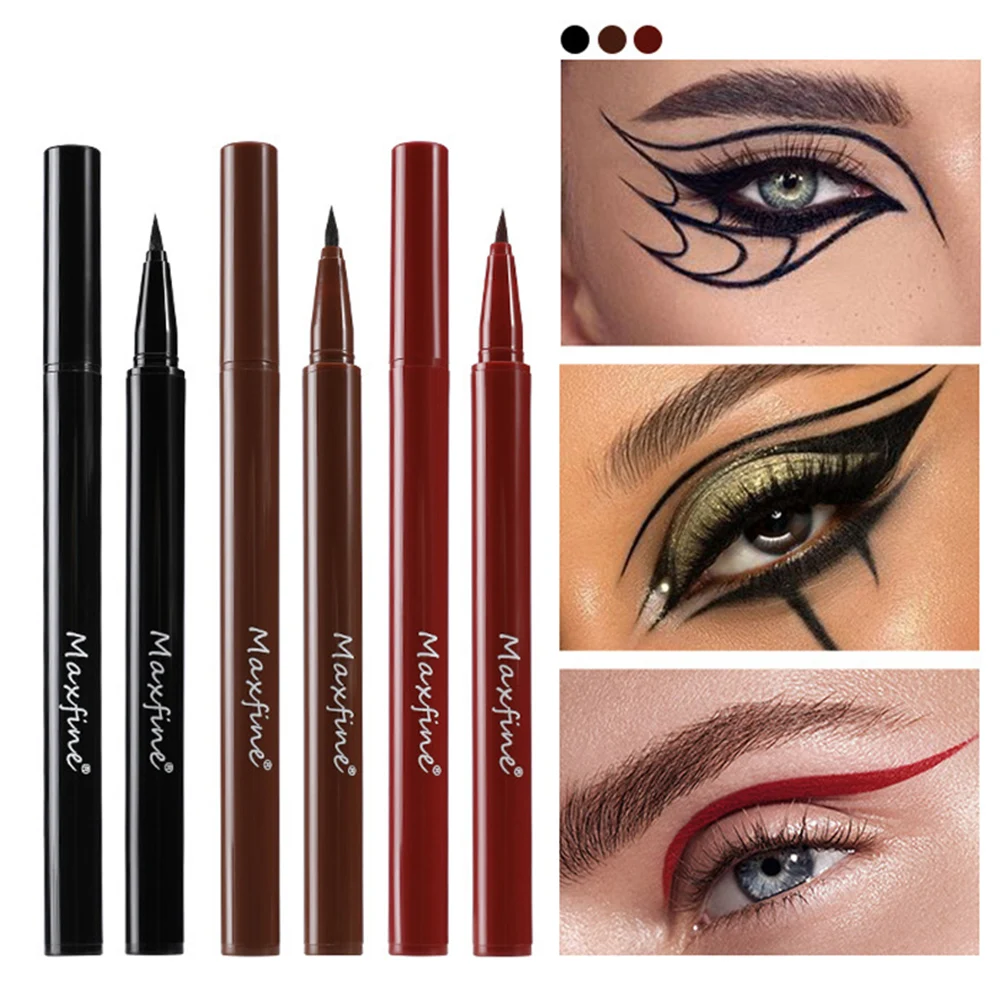 Waterproof Matte Red Liquid Eyeliner Pencil Ultra-thin Long Lasting Quick Dry Smooth Black Eye Liner Pen Korean Makeup Cosmetics