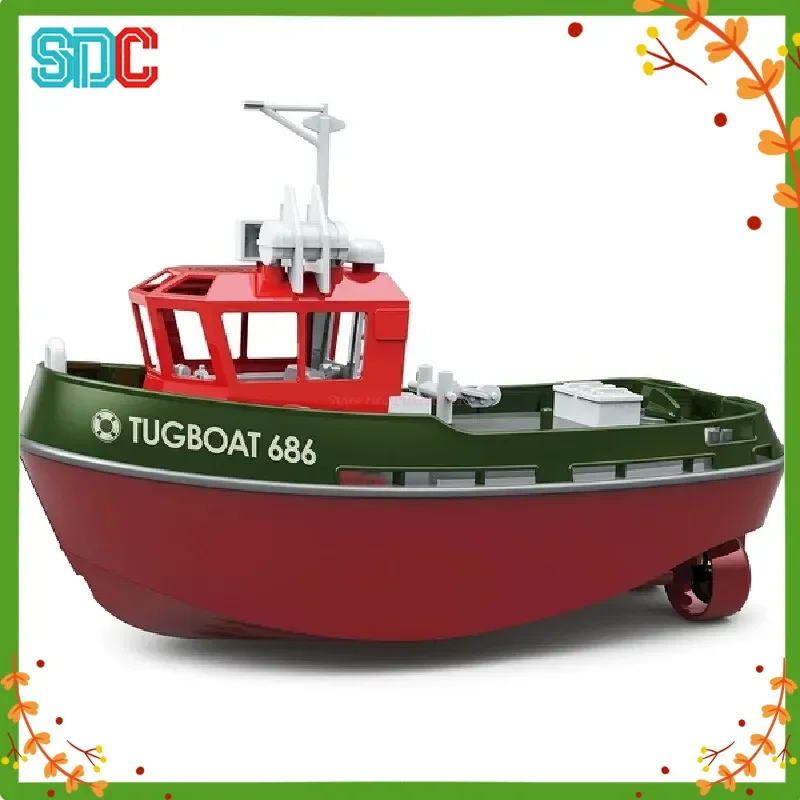NEW 686 RC Boat 1/72 Powerful Dual Motor Wireless Radio Control Shipboat 2.4G Electric Remote Control Tugboat Model Toys for Boy