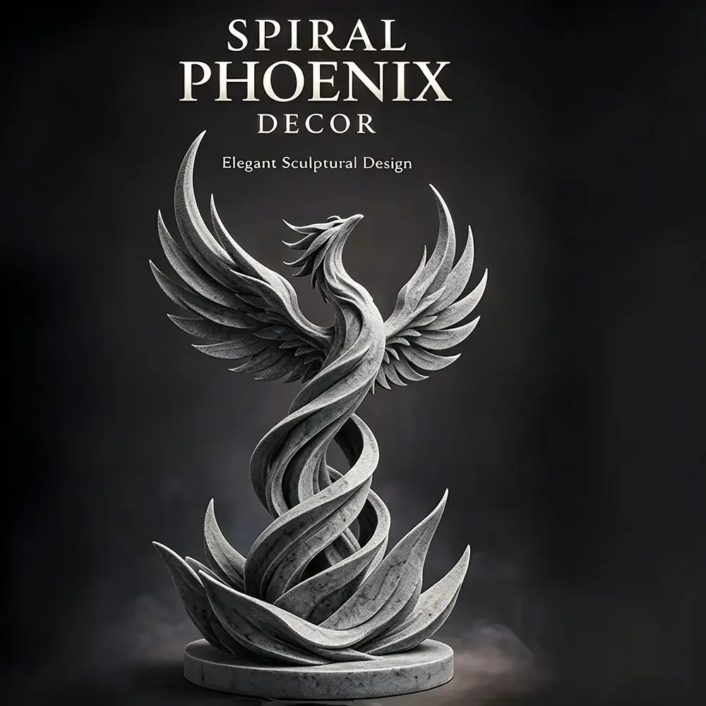 1 pc Helical Phoenix Sculpture Ornament, Home Decor, Collectible Room Decor, Desktop Art Display, Outdoor Garden Decoration, Unique Collectible, Suitable gifts for birthdays, Christmas and Halloween