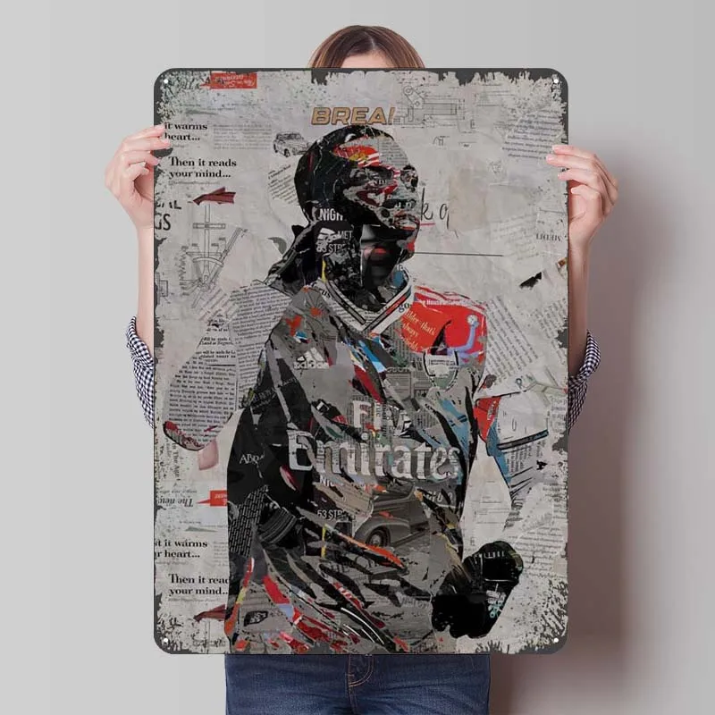 Eddie Nketiah Collage Tinplate Signs Sports Poster Decoration Home Decorations High Quality Metal Sign for Wall Art Decoration