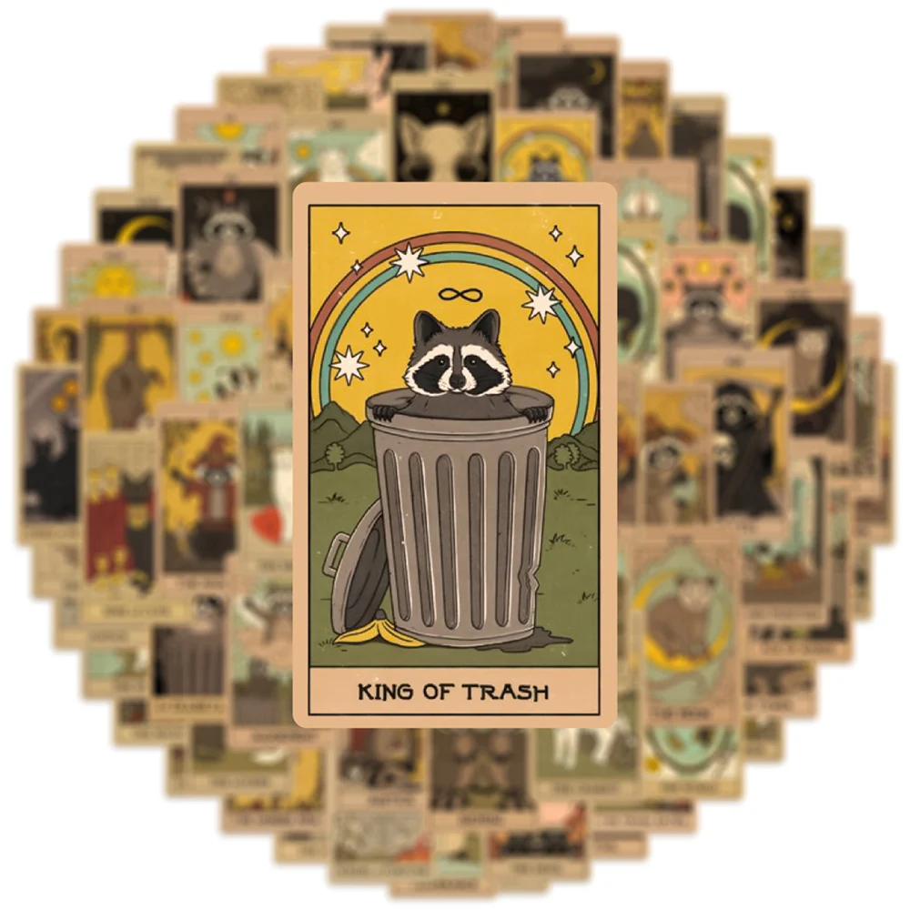 10/30/60pcs Vintage Classic Tarot Card Stickers Decoration Decals Toy Gift DIY Laptop Suitcase Skateboard Cool Sticker Packs
