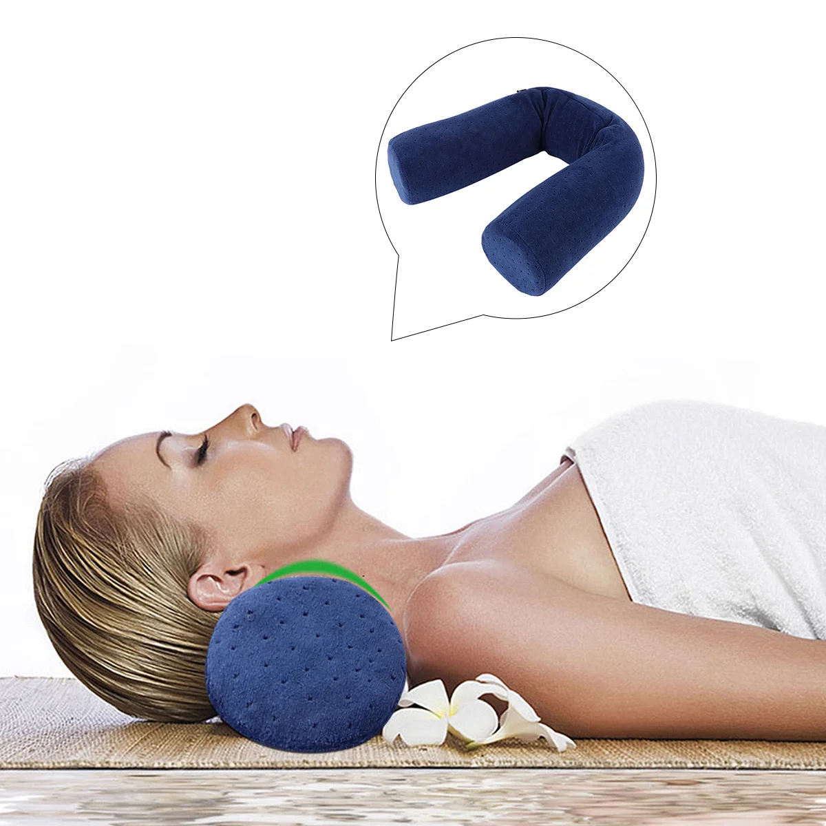 

Cylindrical Neck Pillow Memory Foaming Support Roll for Neck Back Spine Alignment Pressure Relief Multifunctional