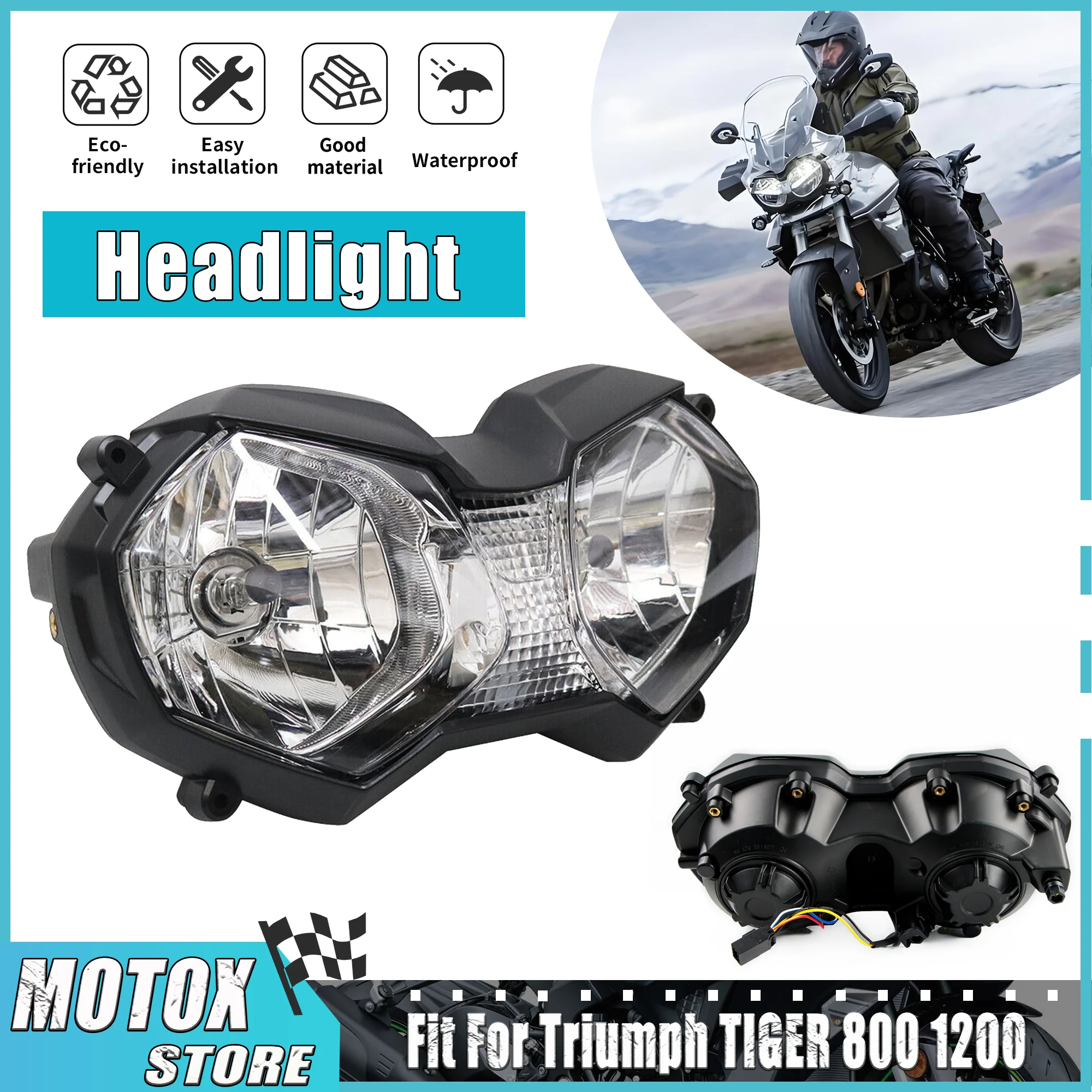 Headlight Headlamp Assembly Fit for 2010 - 2020 Triumph TIGER 800 Tiger 1200 Explorer XCA XCX XRX 2013 2014 2015 2016 2017