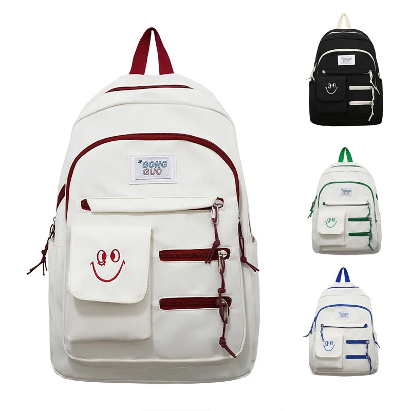 Secondary School Bag Simple Fashion High Quality Backpack College Students Backpack Out Travel Laptop Bag