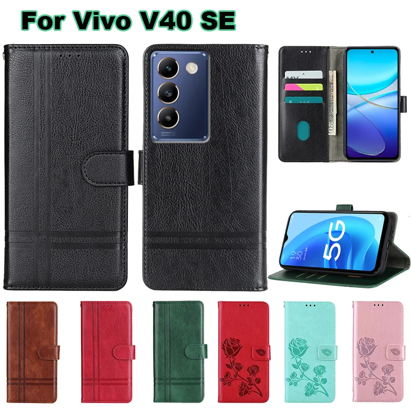 Leather Case For Vivo V40 SE 5G Phone Cover For Capa Vivo V30 SE Y100 5G V2327 T3 5G V2334 Y200E V2336 V30 lite 5G V40SE 4G Etui