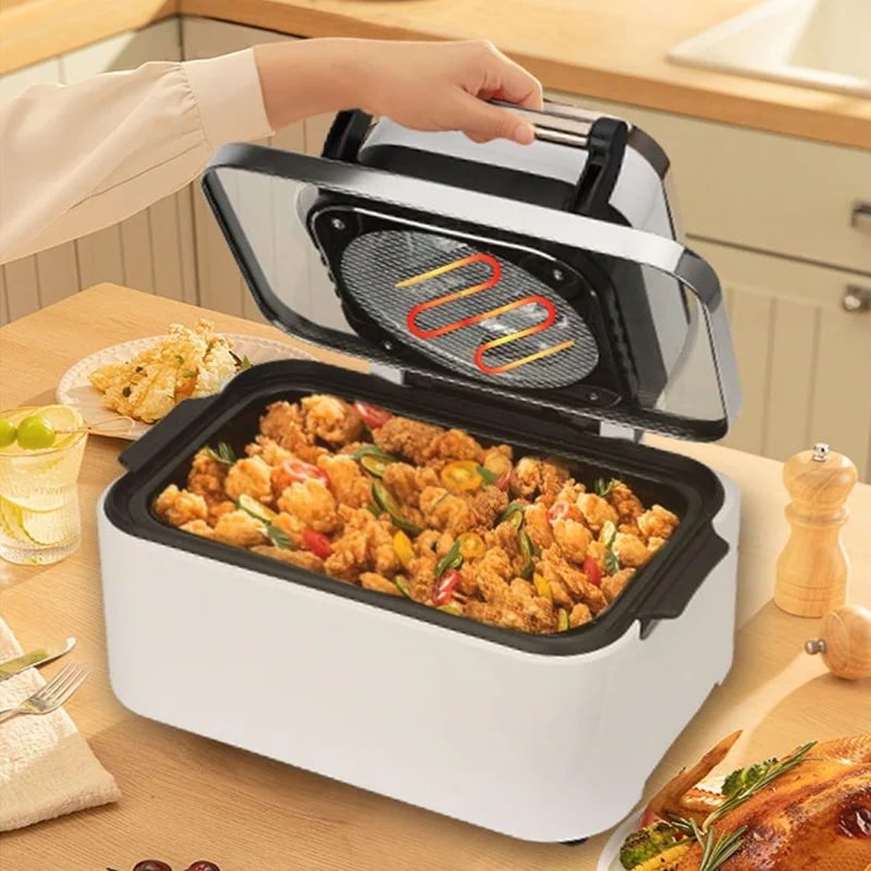 12L Digital Air Fryer Visible Window Intelligent Reservation Oil Free Multi Function Top Opening Cover Electric Fryer Oven