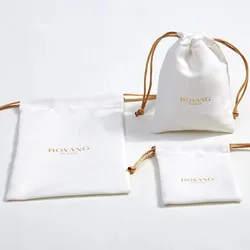 Custom Printed Soft Earring Necklace Storage Suede Jewelry Pouch Drawstring Jewelry Bag Packaging