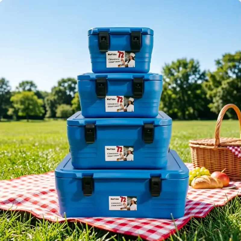 OEM ODM Heavy Duty 8L 18L 32L 48L Rectangular Kitchen Food Storage Container 4-piece Set Stainless Steel Heat Insulation