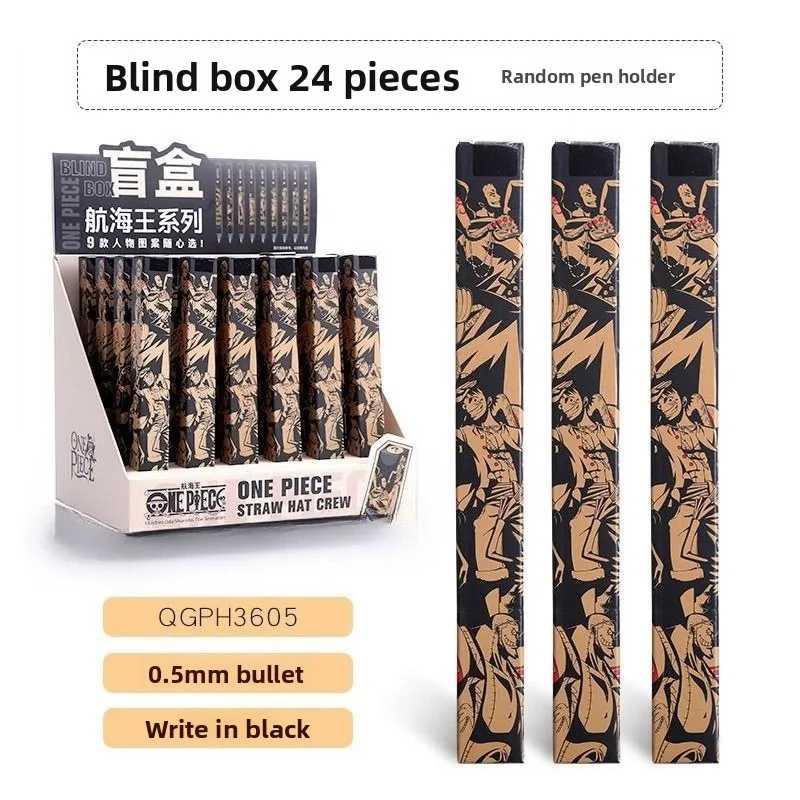 

Ручка-сюрприз One Piece: Аниме-персонажи, 0.5 мм, черные чернила, нажимная, оптом