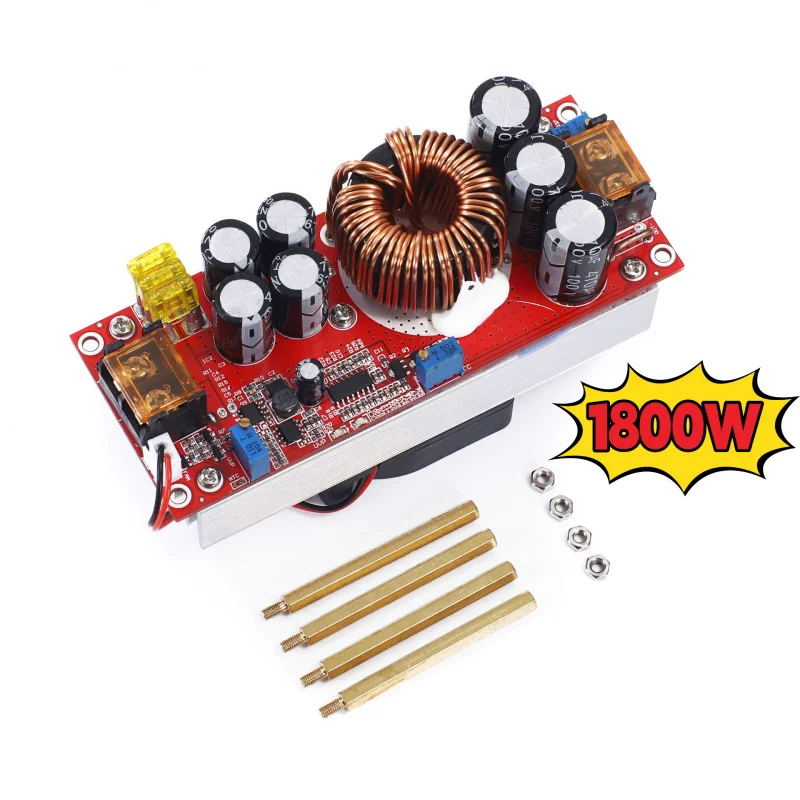 

1500W-1800W DC-DC Boost Converter Module, 10-60V to 12-90V Adjustable Voltage, 30A Constant Current Power Supply