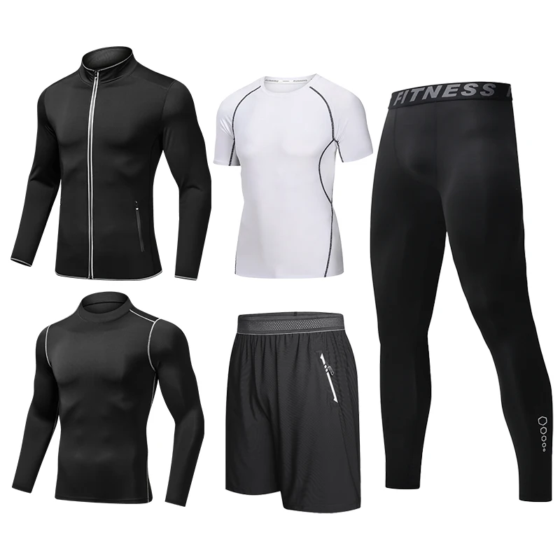 Conjuntos de Treinamento Sportswear dos homens personalizados, Ginásio Fitness Compressão Sport Suit, Jogging Apertado Sports Wear Roupas