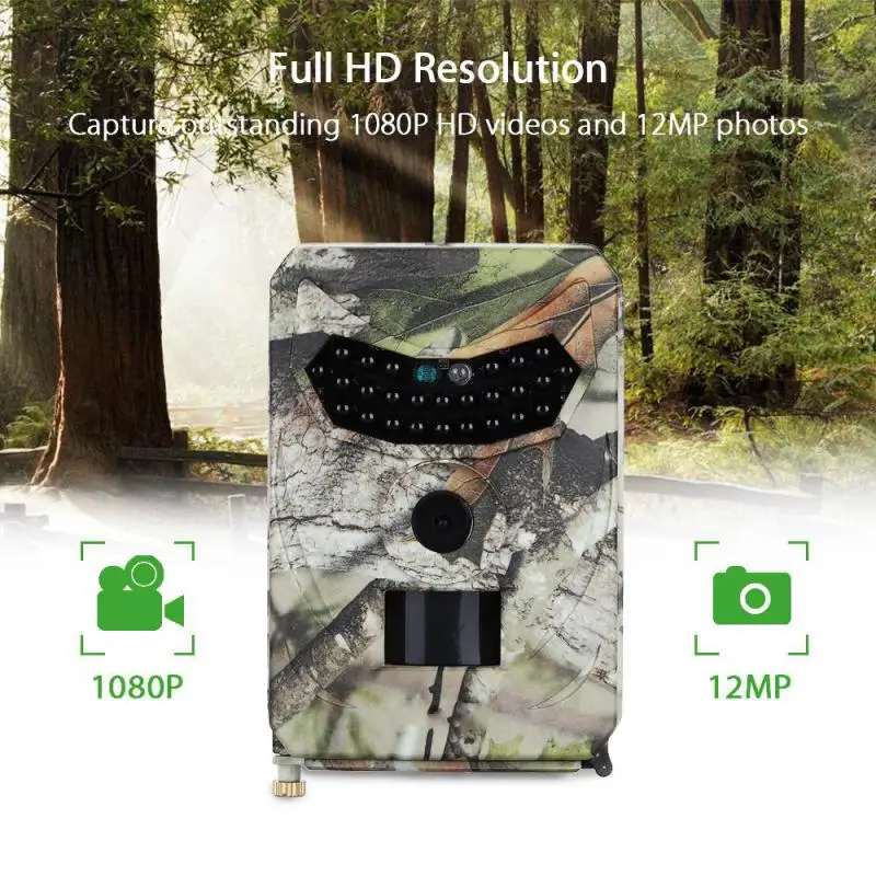 Mini Trail Hunting Night Vision Camera 12MP 1080P Wildlife Photo Trap Surveillance Tracking Hunting Accessories Waterproof Cam