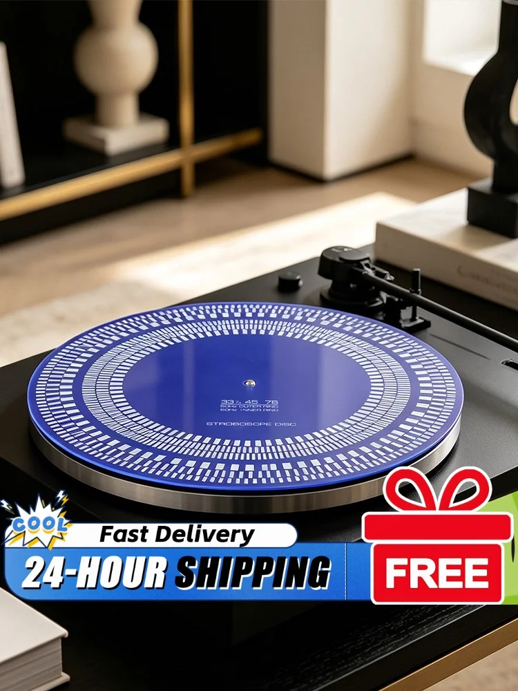 Turntable Strobe Disc 11.81 in X 3mm LP Turntables Calibration Disc Double Sided 33/45/78 RPM for Record Player Testing Speeds